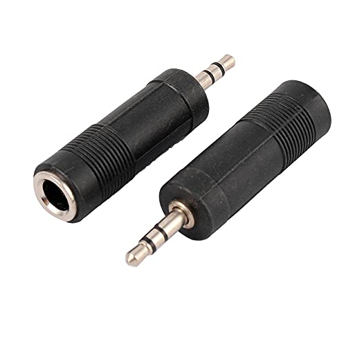 Conector de audio uxcell 6.35mm hembra a 3.5mm macho x2 miniatura 1
