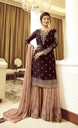 Image of Indian /Pakistani Eid Ramzan Party Wear Wedding Wear Sharara Style Salwar Suit for Women