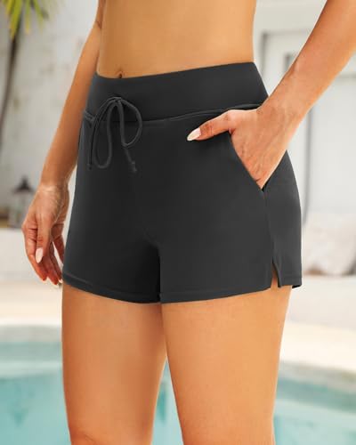 Image of Tempt Me Two Piece Tankini Swimsuits for Women Tummy Control Bathing Suit with Shorts Athletic Two Side Pockets Swimwear