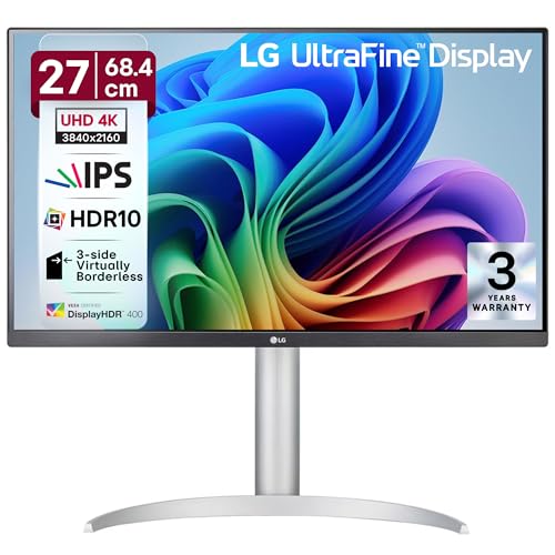 Image of LG 27UP650K-W 27-inch Ultrafine 4K UHD (3840 x 2160) IPS Computer Monitor, 60Hz, 5ms, DisplayHDR 400, Reader Mode, Flicker Safe, HDMI, DisplayPort, Tilt /Height /Pivot Adjustable Stand, White