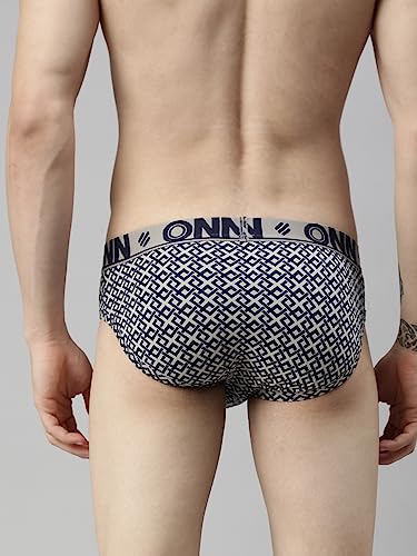 Image of ONN Men's Super Combed Cotton Printed Briefs with Ultra Soft Waistband, Moisture-Wicking, Stylish Patterns, Lightweight, Breathable, All-Day Comfort | Prints May Vary | Style OS282 |