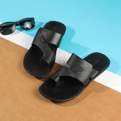 Image of Mochi Men's Faux Leather Stylish Toe Ring Slipper