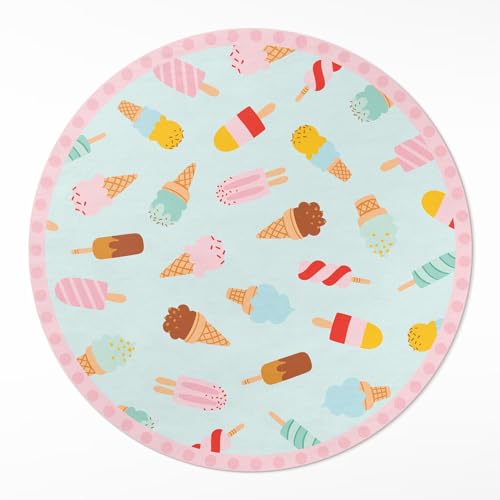 Tapis vinyle ø60 cm durable et élégant motif imprimé maison