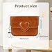 Energather Credit Card Wallet, PU Leather Slim Credit Card Holder for Women with Key Chain, Fashion Heart-shaped Small Card Holder Wallet Coin Change Purse for Shopping, and Daily Travel (Dark brown)