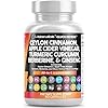 Clean Nutraceuticals Ceylon Cinnamon Capsules + Berberine Turmeric Apple Cider Vinegar Ginseng Bitter Melon Gymnema Milk Thistle Fenugreek Supplement Pills Powder for Men & Women