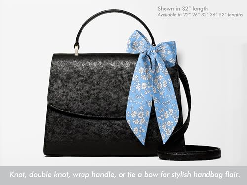 Liberty London Purse, Head, or Neck Scarf - "Capel" Sky Blue Skinny Scarf - Headband, Handbag, Purse Handle - Silky Tana Lawn Cotton3