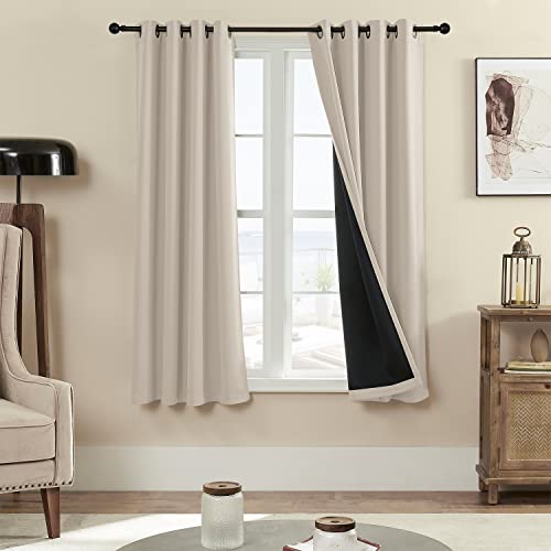 Rutterllow 100% Blackout Curtains for Bedroom and Living Room 2 Panels