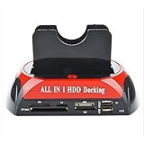 Toptekits All in 1 HDD Docking,2.5''/3.5'' SATA Multi-Function HDD Docking Station SATA Hard Disk Base USB HUB Reader