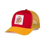 City-Flex Kansas City Football Fan Patch Trucker Hat - Netted Snapback Baseball Cap with Team Design for Men & Women (Red/Yellow - Chief)