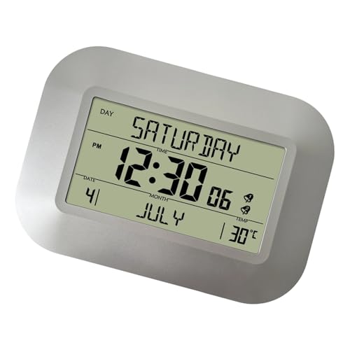 Reloj digital multifuncional LCD con termómetro integrado para casa 2