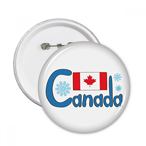 Badge bouton Canada drapeau national bleu et multicolore XL pour décoration de cadeau original