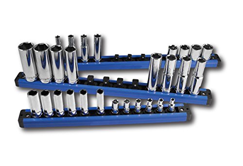 BIG RED MTOLAS38PMT Torin Tool Storage Organizer: Magnetic Locking Socket Rack, 3/8