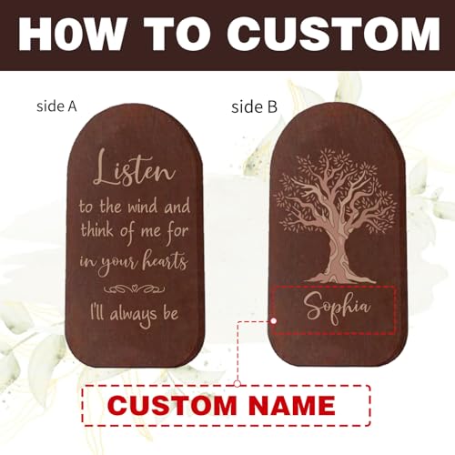 Image of ASTARIN Personalized Wind Chimes for Loss of Loved One, Custom Memorial Sympathy Windchime, Sympathy Gifts for Loss of Loved Dad Mom Son, Customized Deep Tone Wind Chime Condolences Funeral