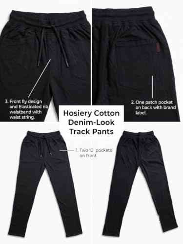 Image of Men's Regular Fit PC Denim-Look Track Pants| Lightweight & Breathable Cotton Fabric| Perfect for Casual Outings, Lounge & Night Wear (PC-Denim)