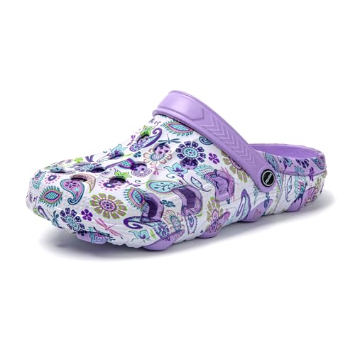 JOMIX Chodaki dla kobiet, letnie buty na basen, plaża, antypoślizgowe chodaki z gumy EVA, SD9440, Fioletowy, 37 EU