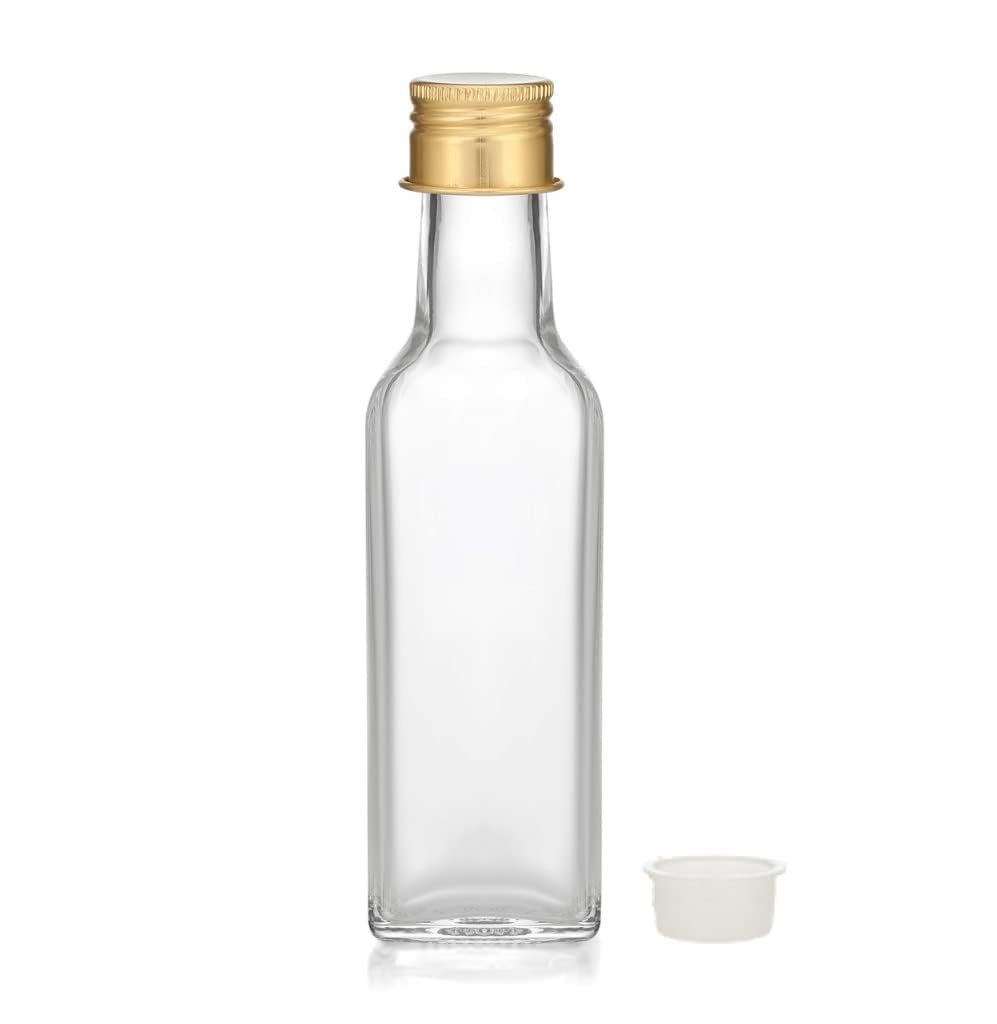 B.H. Industry 12 pcs 100ml Marasca Bottles with Gold Cap – Elegant Glass Containers for Oils & Serums