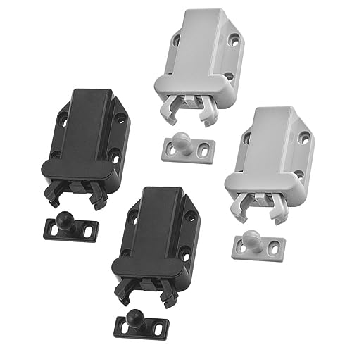 DIYEAH 4pezzi Chiusura Pressione Per Armadietti Dispositivo Di Blocco Automatico Plastica Chiusura Rimbalzante Per Porte e Facile Installazione e Uso Sicurezza Per La Casa e Praticità