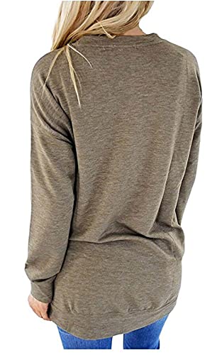 ONLYSHE Womens Crewneck Sweatshirt Casual Loose Fitting Tops Long Sleeve T Shirt