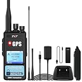 TYT DMR Radio MD-UV390 Plus AES256 Radio 10W VHF UHF Dual Band GPS Walkie Talkie Long Range Digital&Analog Handheld Radio 3600mAh Battery