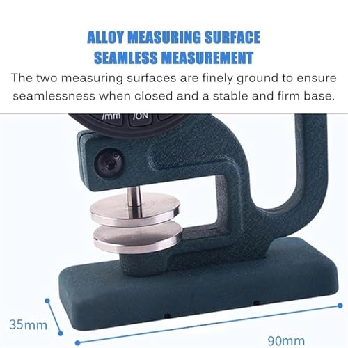 Calibrador digital de espesor con pantalla LCD, rango 0-12.7 mm, resolución 0.01 mm, con sonda grande de 30 mm, para medición industrial de esponja, papel y cuero miniatura 5