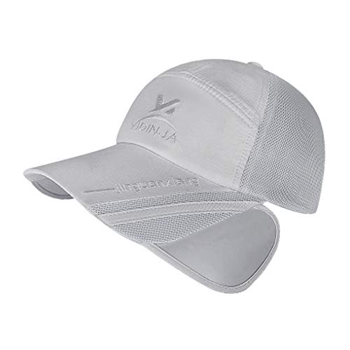 Image of Unisex Baseball Cap with Retractable Extended Brim UV Protection Mesh Sun Hat Summer Safari Fishing Camping Hat