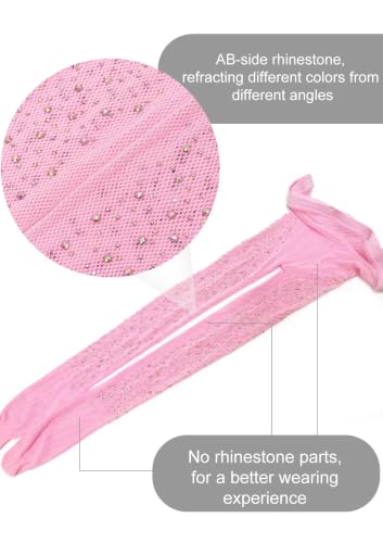 Image of VEBZIN More Sparkly Fishnets Tights Fishnet Stockings Rhinestone Fishnet Tights for Women