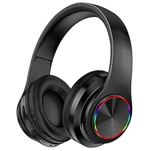 MUARRON Hoofdtelefoon, bluetooth 5.0 draadloze over-ear hoofdtelefoon met microfoon, hifi-stereo, opvouwbare draadloze headset, onderweg muziek beluisteren en telefoneren, zwart
