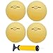 Aolowewin 4X Spike Replacement Balls with 1x Pump | Roundnet Game Extra Balls | Strong Bounce Ball | 3.5inch Yellow Soft Rubber Ball | Water Pool Lawn Beach Volleyball (4)