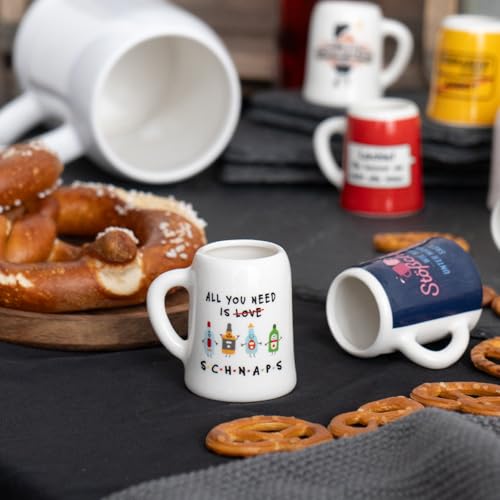 GRUSS & CO Schnapskrug mit Motiv \Need\ | New Bone China, 5 cl, Mini-Krug mit Spruch | Lustiges Geschenk, Party, Männergeschenk | 73844