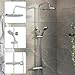Price comparison product image Architeckt® Thermostatic Shower Mixer Set with Rainfall Head Valve Adjustable Riser Rail Handset and Hose Showers Thermostat Round, Polished Chrome