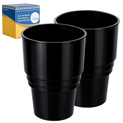 MIXOPOLY Golf Cart Cup Holder Insert Adapter Replacement fits Club Car EZGO Yamaha Golf Cart, for Placing and Securing 16.4 oz Portable Propane Gas Bottle or Drink Water Glass, (2Pcs, Black)