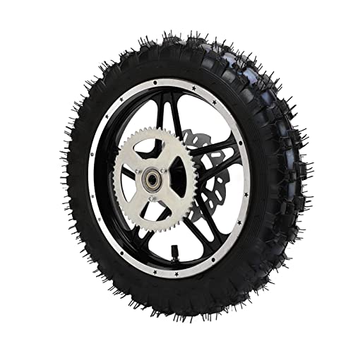 Dirt Bike Hinterrad, Motorrad Hinterrad Gummi Metall 2.5-10 mit Disc Ritzel Lager Felge Reifen Montage für Mini Pit Bike