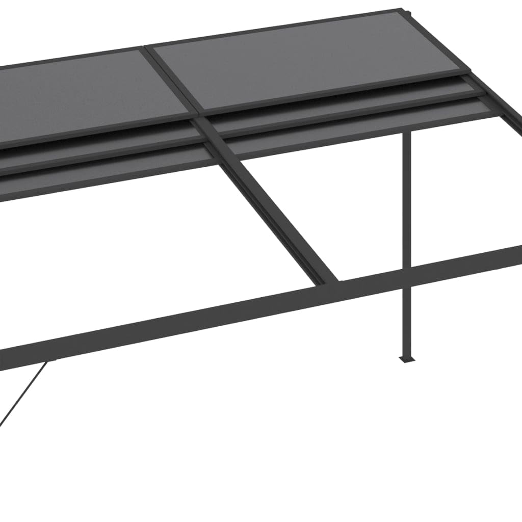Pawilon ogrodowy, antracyt, 4 x 3 x 2,5 m, aluminium i stal, ze stabilnym dachem, na taras, balkon i imprezę w ogrodzie, idealny na grillowanie, wesele, festiwal i wydarzenie