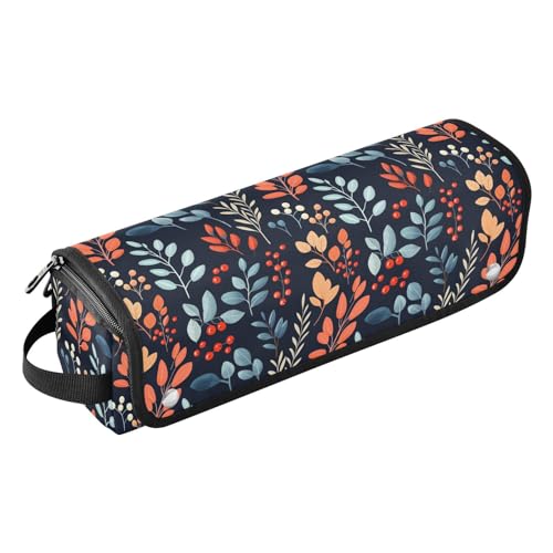 Bolsa organizadora resistente al calor para herramientas de cabello con diseño Leaf Fir Marble, incluye tapete aislante térmico portátil miniatura 1