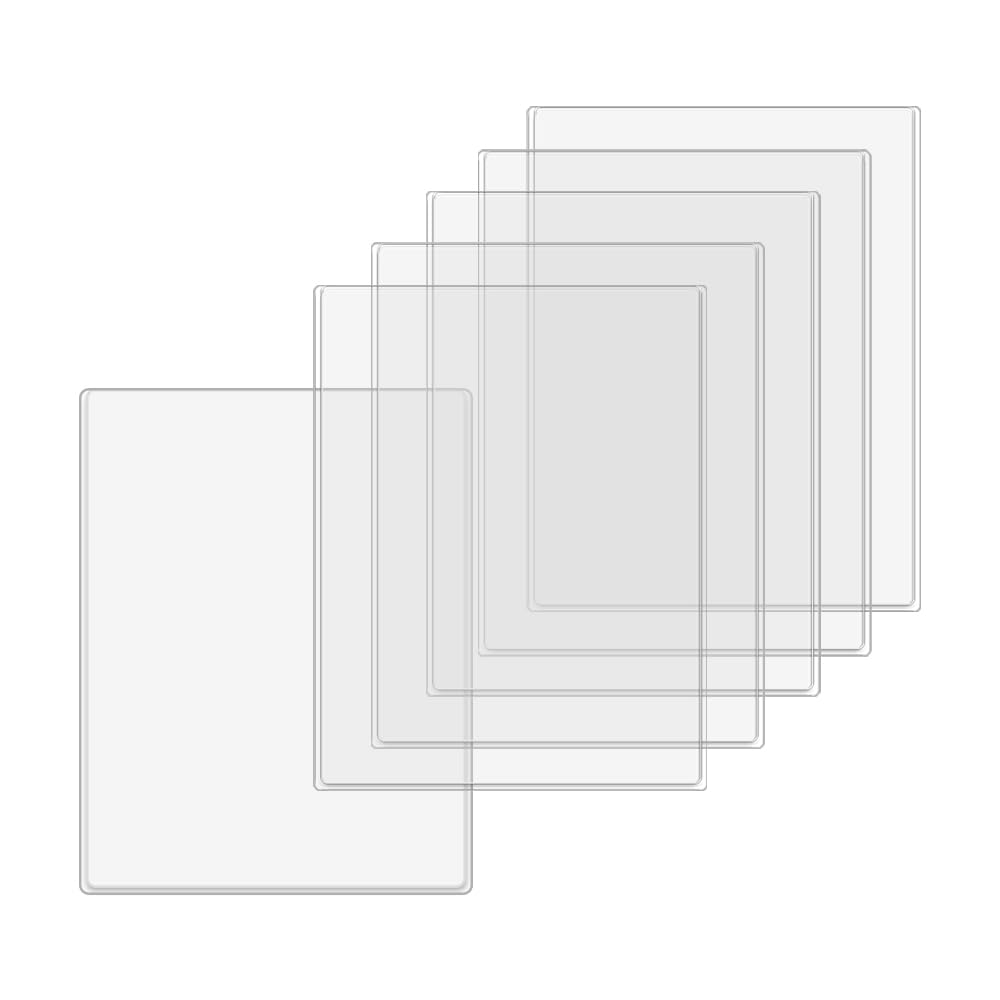 XINGSUI 6 Pcs A3 Card Sleeves, Penny Sleeves, Vertical, Transparent, Semi Rigid Card Holders, for Protecting and Organising Documents