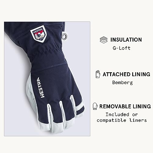 Image of Hestra Army Leather Heli Ski Glove, 5-Finger Snow Glove for Skiing & Snowboarding for Men & Women