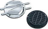 Kuryakyn 8498 Motorcycle Air Cleaner/Filter Component: Stinger Vented Trap Door for Standard Hypercharger Air Cleaners, Chrome