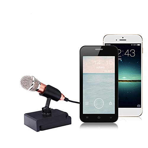 Galand Mini Portable Vocal/Instrument Microphone,3.5Mm Condenser Microphone Phone Karaoke Mic With Stand For Iphone Android Blue #TOP6