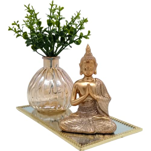 Buda Hindu Tibetano Bandeja Aparador Espelho Vaso Decoração