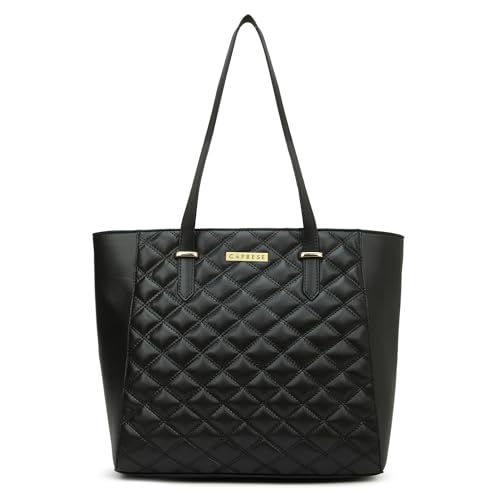 Image of Caprese Tilly Large Tote Bag for Women | Stylish Quilted, Durable, Multi-Compartment Design for Work, Travel, Shopping | Large Capacity, Comfortable Straps, Ideal for Tab & Essentials