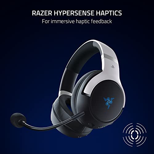 Image of Razer Kaira Pro HyperSpeed Wireless Gaming Headset with Haptics for PlayStation 5 / PS5, PS4, PC, Mobile: Titanium 50mm Drivers - Hybrid Mic - Low Latency Bluetooth - 30 Hr Battery - White & Black