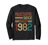 Photo Gallery awesome since august 1982 vintage 40 years old 40th birthday maglia a manica Photo Gallery awesome since august 1982 vintage 40 years old 40th birthday maglia a manica