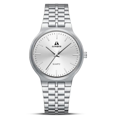 LN LENQIN Reloj Hombre y Mujer de Acero Inoxidable, Cuarzo Analógico Clásico, Pulsera Impermeable Unisex LN LENQIN Reloj Hombre y Mujer de Acero Inoxidable, Cuarzo Analógico Clásico, Pulsera Impermeable Unisex