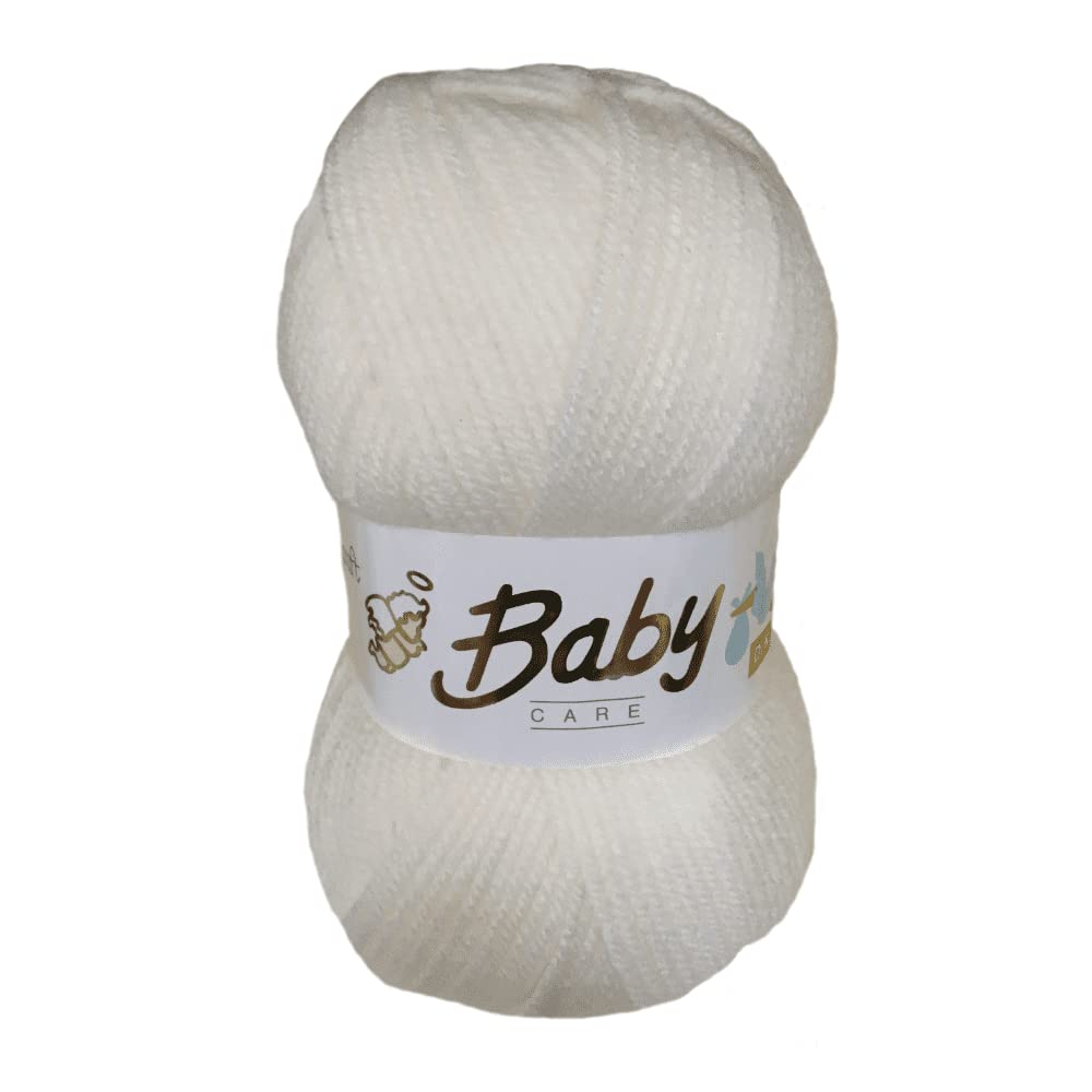 WoolCraft Baby Care DK Knitting & Crochet Yarn, Popular Range of Beautifully Soft Baby Yarn Available in a Selection of Shades, 100% Acrylic, 300 Metres, 100g Balls, Pack of 5, Oyster โ image 1