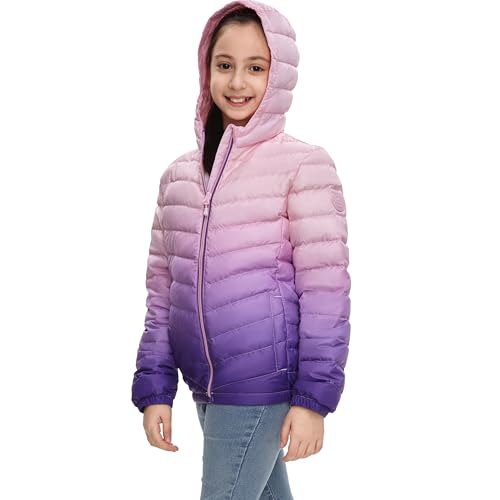 Rokka&Rolla Girls' Ultra Lightweight Packable Down Puffer Jacket Coat3