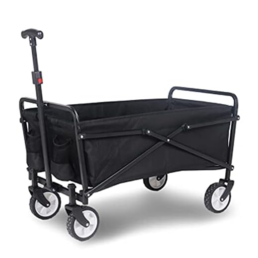 Hopfällbar husbil, bärbar campingvagn med två händer, liten storlek, lätt att förvara, maxlasten är 80 kg, för trädgårds- och utomhuscamping (5 tum liten marinblå)
