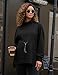 Maternity Turtleneck Sweatshirt Long Sleeve Oversized Pullover Tops Side Slit Tunic Shirts with Drawstring Waist,Black XL
