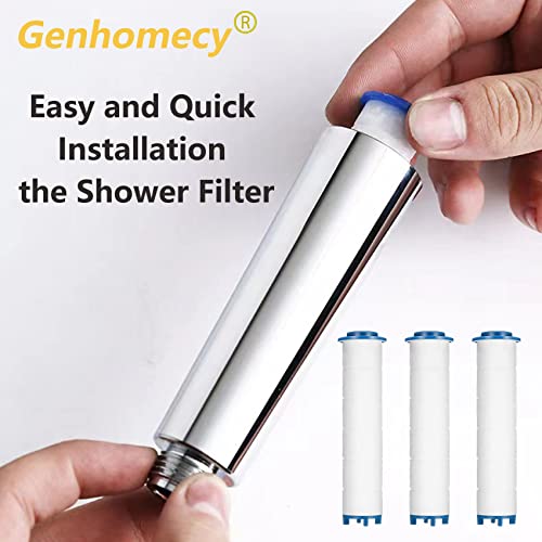 Turbo Shower Head Filter With Minerals, Hydro Shower Head High Pressure Handheld Vortex Turbo Fan Showerhead Filter For Hard Water, Reduces Dry Itchy Skin, 3.7In Set Of 6 Replacement Pp-Cotton Filter #TOP7