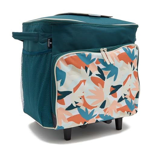 Hi-Gear Delta 40 Litre Wheeled Cool Bag with Integrated Handle 40L Cooler for Food & Drinks Lightweight Portable & Insulated Cool Box Ideal for Camping Picnics Festivals & Shopping (Green)