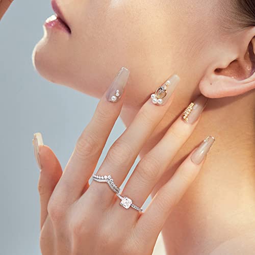 MOOSEA Asscher Moissanite Engagement Ring for Women, 1.5ct D Color VVS1 Clarity Lab Created Moissanite Rings 14K White Yellow Rose Gold Vermeil Double Claw Moissanite Rings for Women with Side Stones4